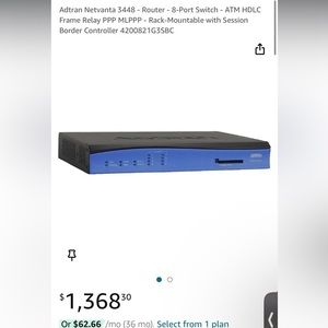COPY - Adtran Netvanta 3448 - Router 8-Port Switch - ATM HDLC Frame Relay PPP M…